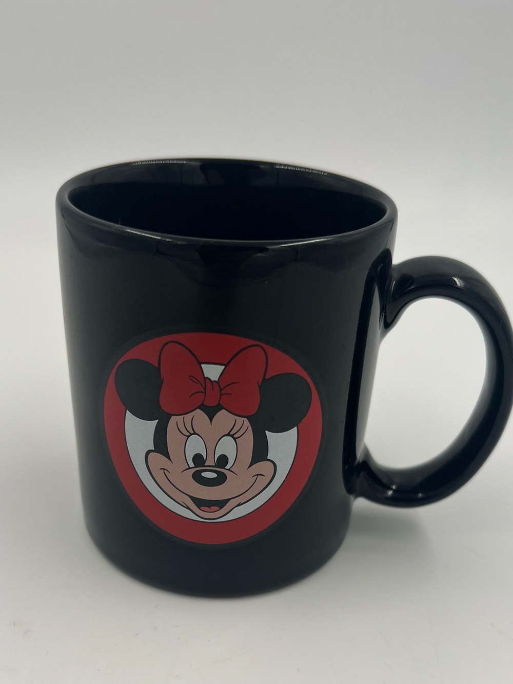 Vintage Disney Minnie Mouse Black Coffee Mug Made in Japan 11 Oz